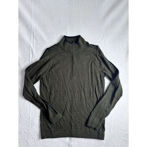 Smartwool Pullover 1/4 Zip Long‎ Sleeve Green Sweatshirt Men's Medium *
